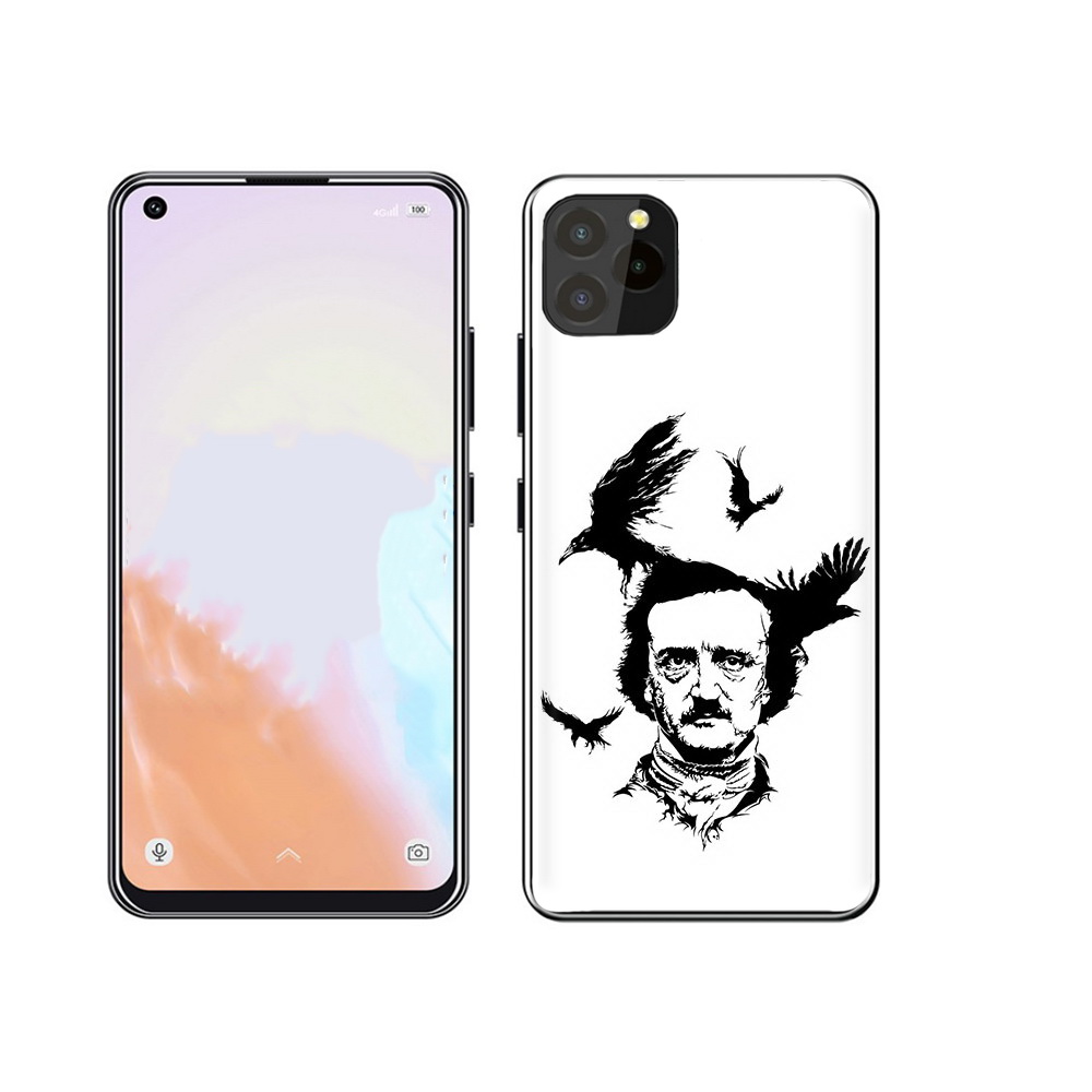 

Чехол MyPads Tocco для Oukitel C21 Pro Эдгар Аллан черно белый, Прозрачный, Tocco