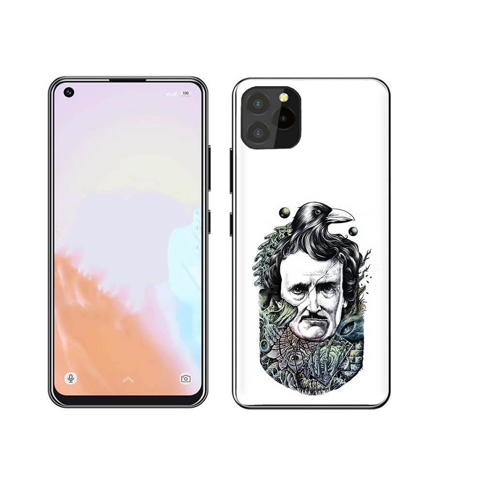 

Чехол MyPads Tocco для Oukitel C21 Pro Эдгар Аллан с вороном, Прозрачный, Tocco