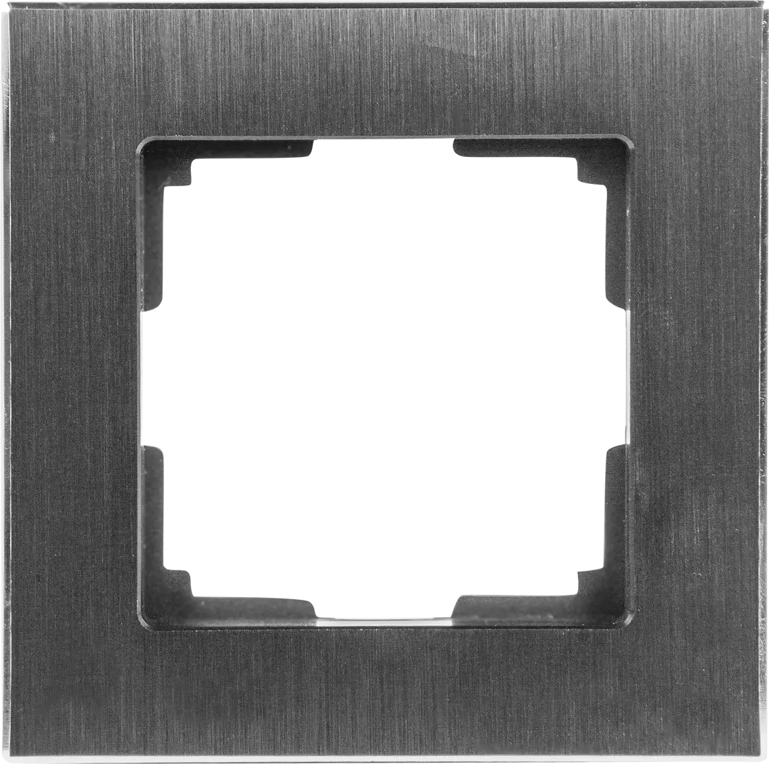 Рамка для розеток и выключателей Werkel Aluminium 1 пост, металл, цвет черный алюминий рамка werkel w0011706 на 1 пост алюминий a050948