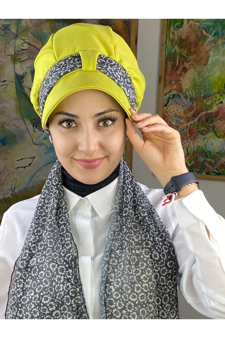 

Тюрбан женский Butik Ambar 125-BST-060322 желтый, 123-BST-060322