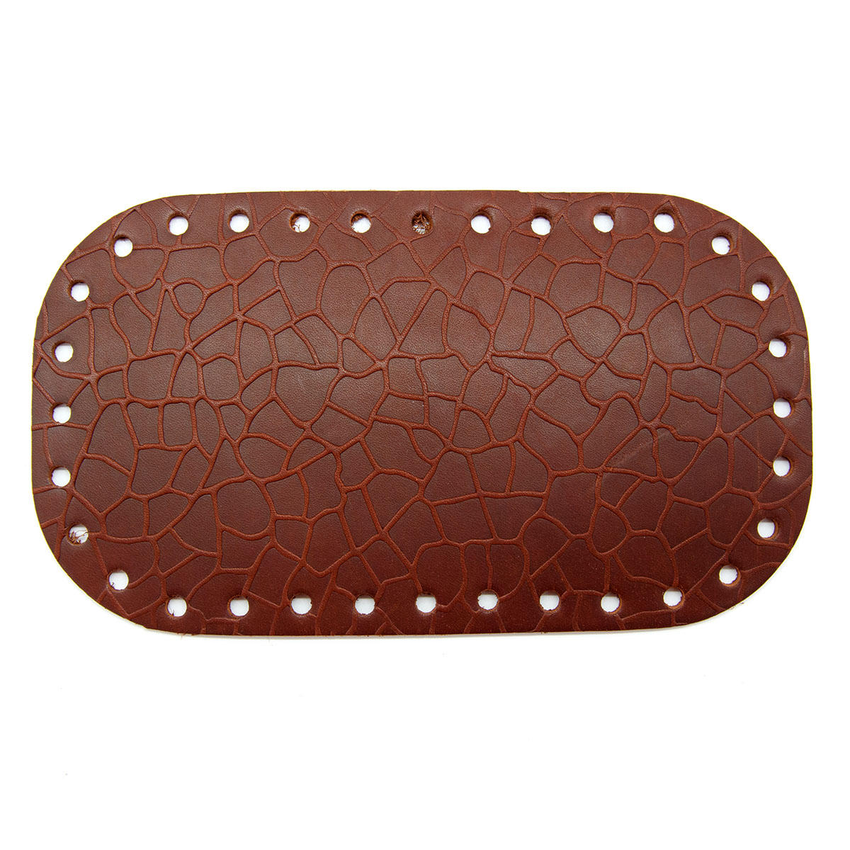 Дно для сумки кожаное Крупный крокодил, 21,6см*12,2см, дизайн №4005 (светло-коричневый)