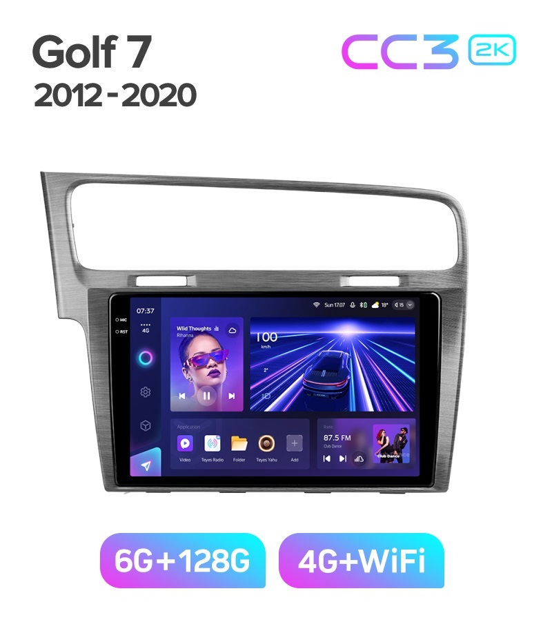 Магнитола TEYES VOLKSWAGEN GOLF 7 2012-2020 гсеребристая рамкаCC3 2K 6128ГБ 4289000₽