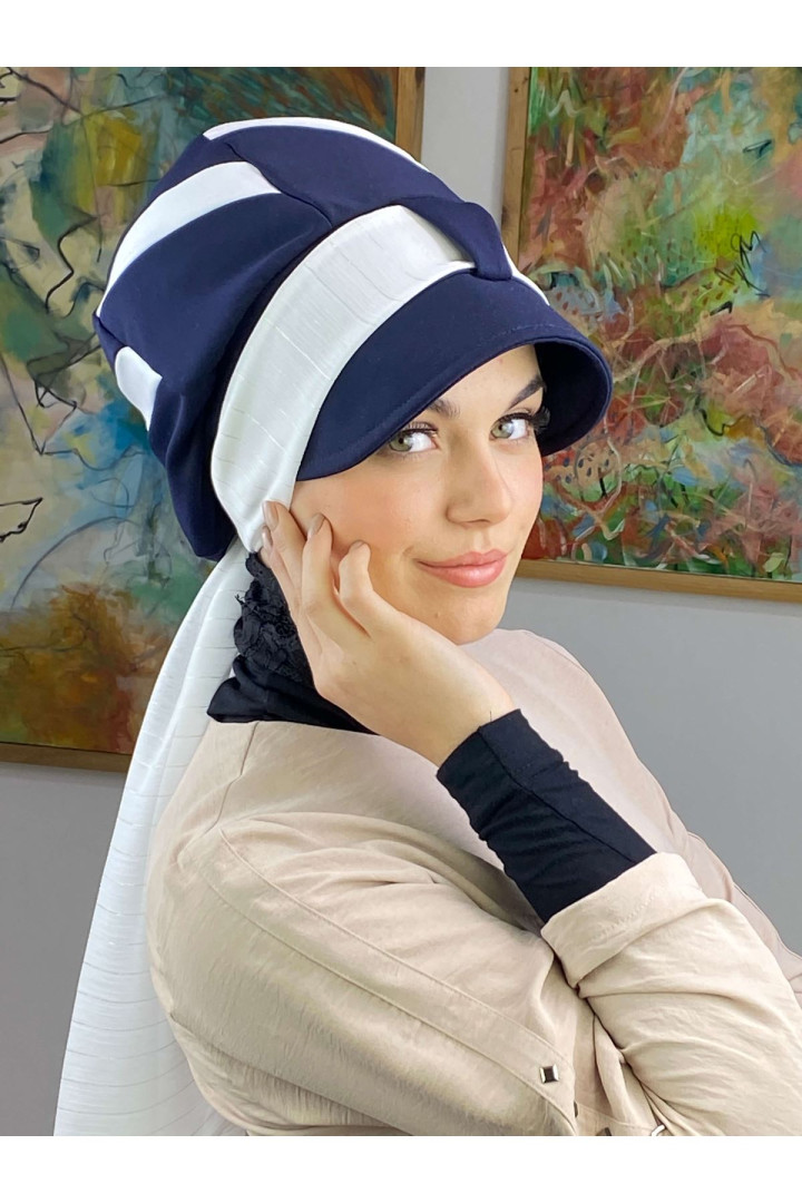 

Тюрбан женский Butik Ambar 149-BST-060322, белый/синий (доставка из-за рубежа), 15-BST-060322