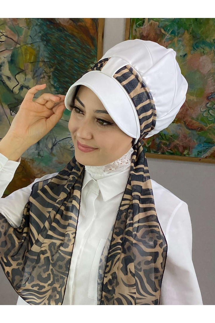 

Тюрбан женский Butik Ambar 5-NZL70522-5 белый, 5-NZL70522-5