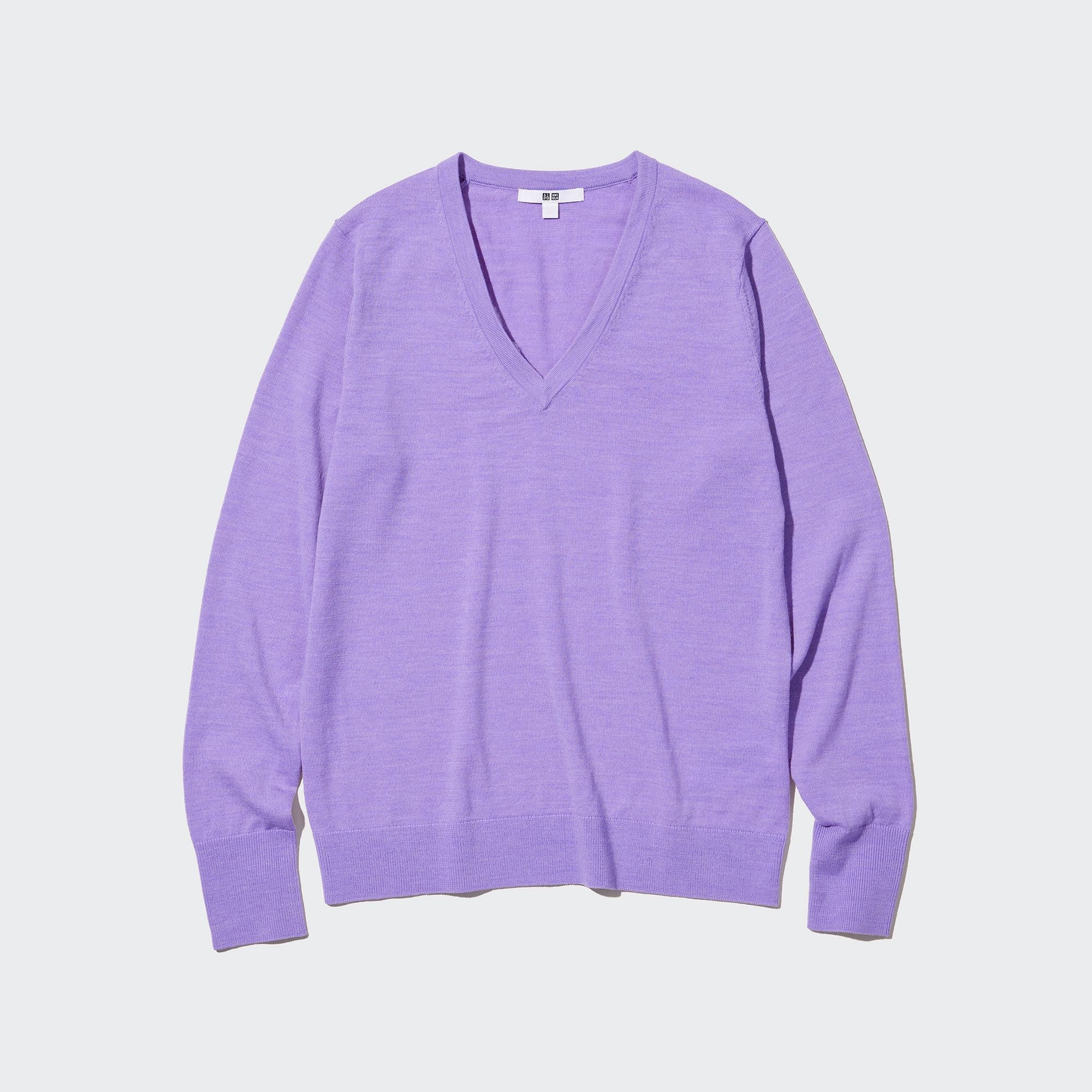 Пуловер женский UNIQLO 450511COL72 фиолетовый XL (доставка из-за рубежа)