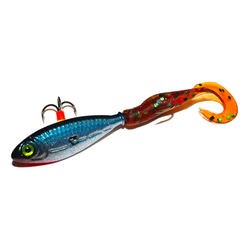 

Бокоплав twister 15г цв. 07 серебро. син. красн. Cargo, Серебристый;синий;красный, Бокоплав с твистером