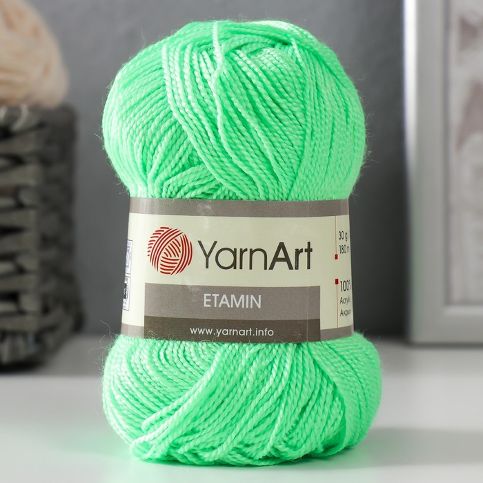 

Пряжа "Etamin" 100% акрил 180м/30гр (457 зелёный), Пряжа для вязания "Etamin"