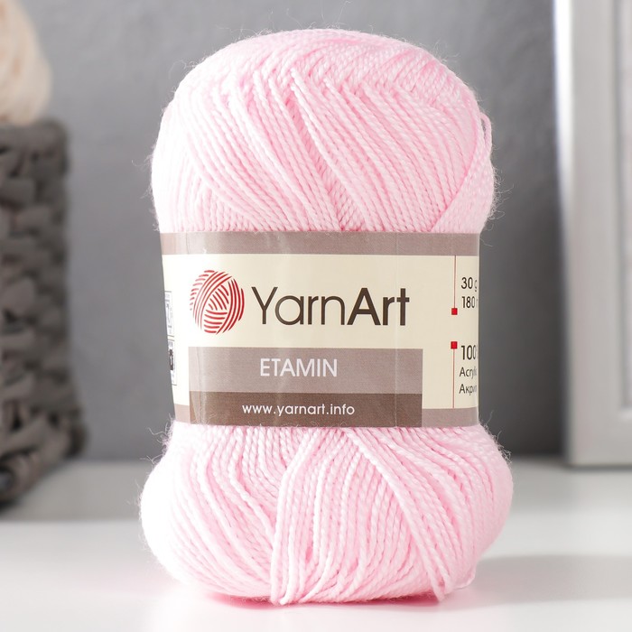 

Пряжа "Etamin" 100% акрил 180м/30гр (451 св. розовый), Пряжа для вязания "Etamin"