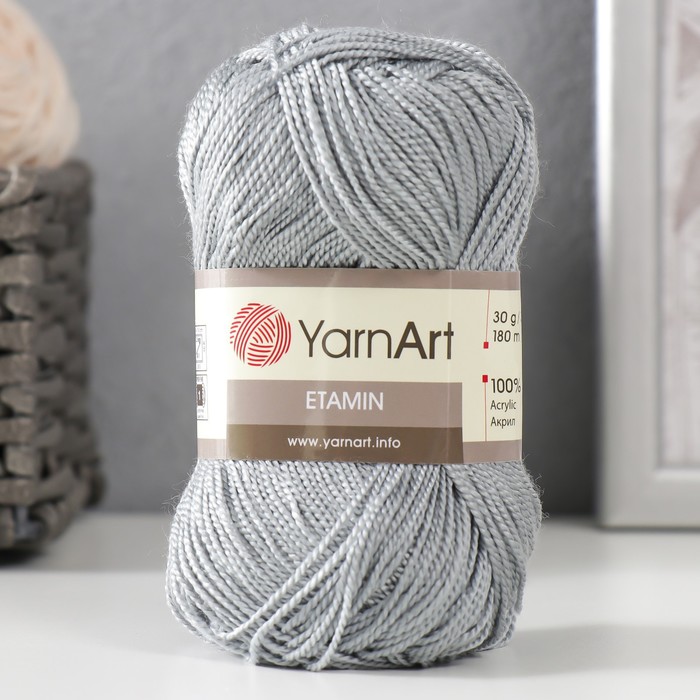 

Пряжа "Etamin" 100% акрил 180м/30гр (449 серый жемчуг), Пряжа для вязания "Etamin"