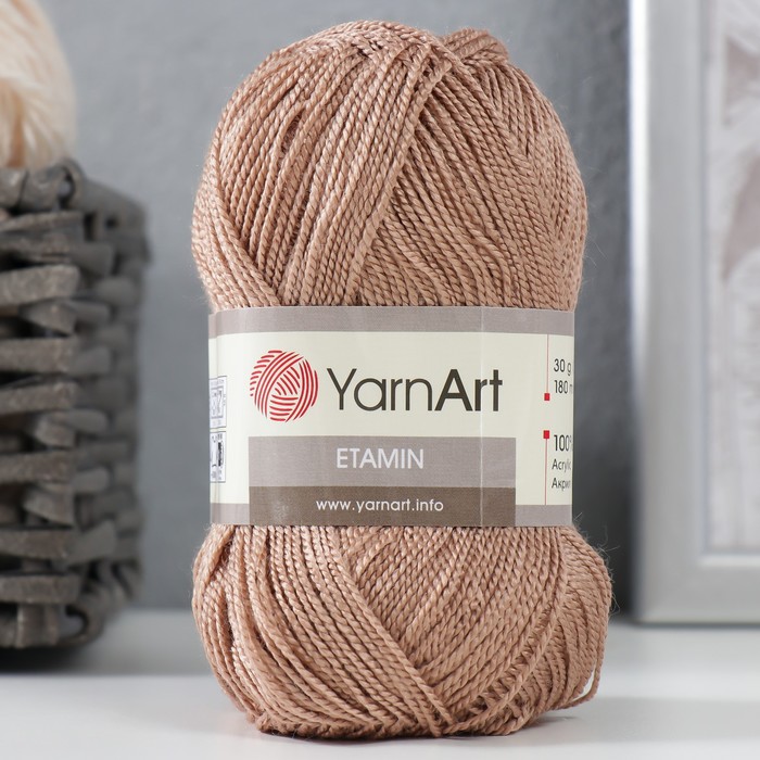

Пряжа "Etamin" 100% акрил 180м/30гр (447 св. коричневый), Пряжа для вязания "Etamin"