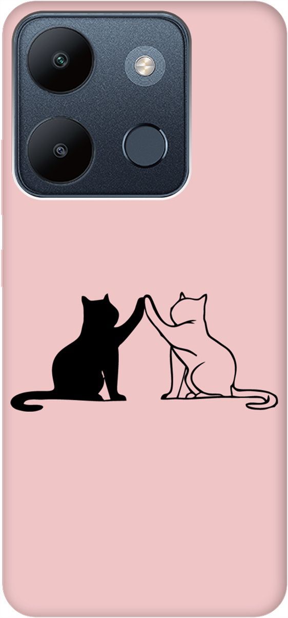 

Чехол на Infinix Smart 7/Tecno Spark Go 2023/Pop 7/Pop 7 Pro "Cats" розовый, Розовый;черный, 158872