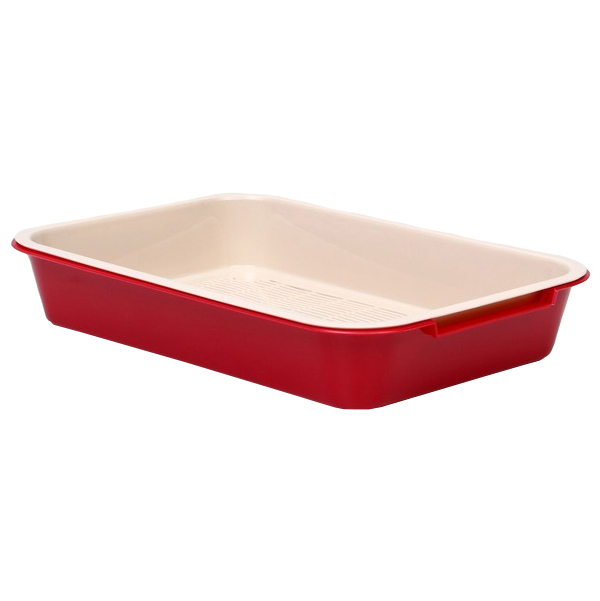 Туалет средний с сеткой 36 х 26 х 6,5 см, бежевый/красный