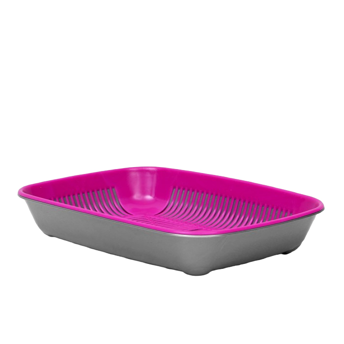 Туалет округлый с сеткой 33,5 х 25 х 6 см, маджента/серый