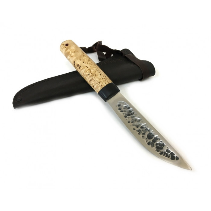 Якутский нож средний Семин, кованая сталь Х12МФ, рукоять карельская береза