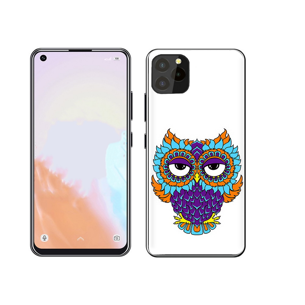 

Чехол MyPads Tocco для Oukitel C21 Pro Цветная сова, Прозрачный, Tocco