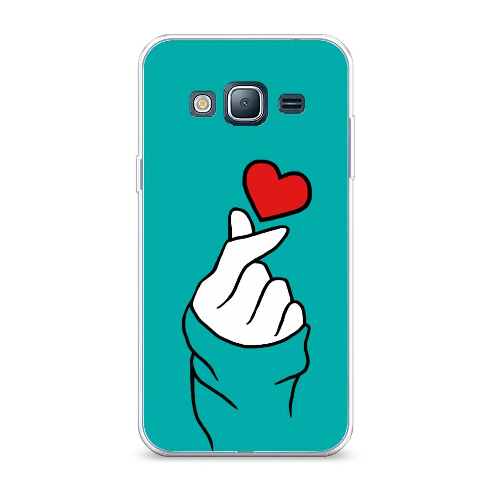 

Чехол Awog на Samsung Galaxy J3 2016 / Самсунг J3 2016 "Маленькое сердечко", Голубой;белый;красный, 22450-7