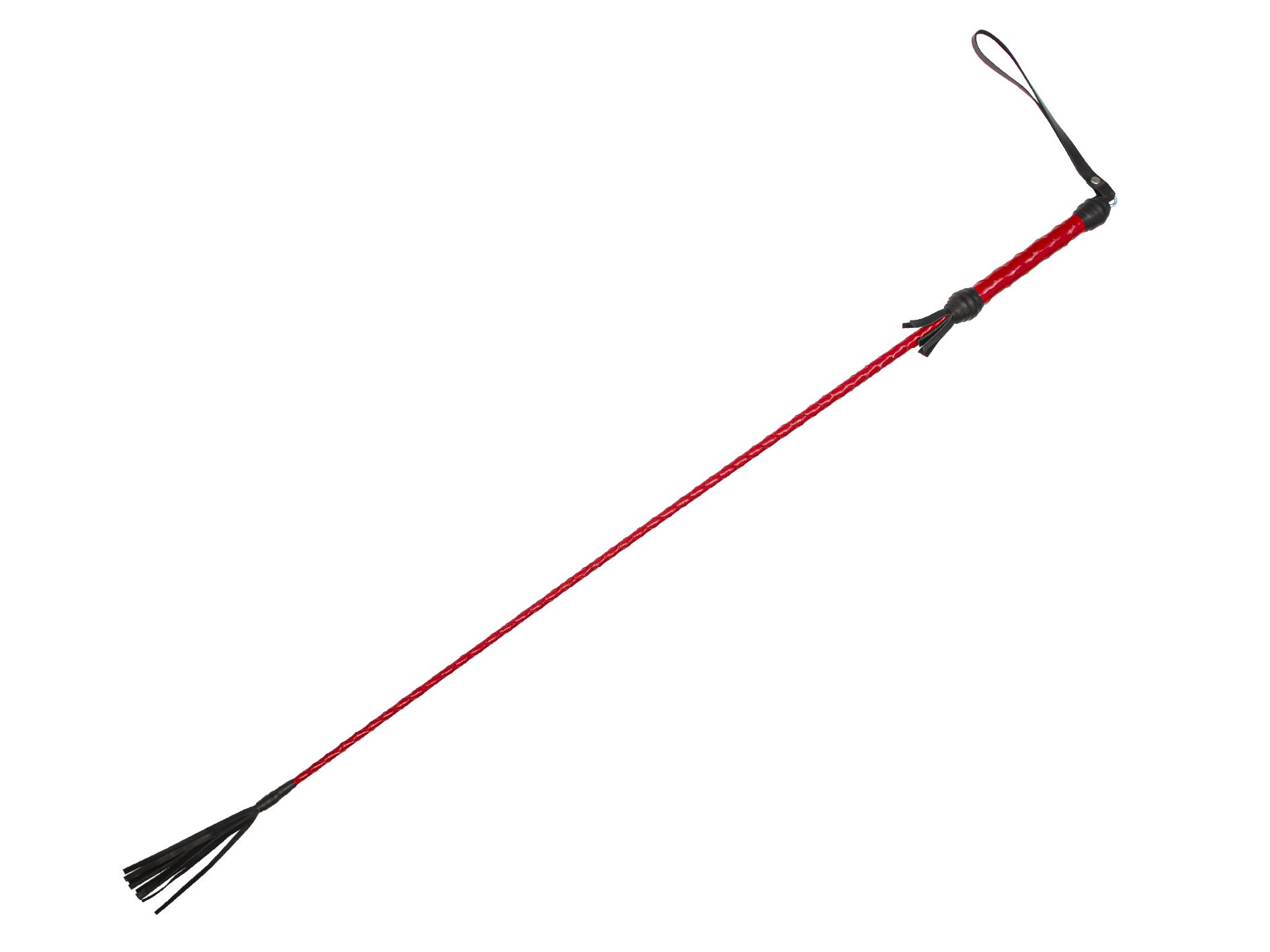 Стек Podium плетеный длинный лаковый с наконечником-кисточкой 85 см красный