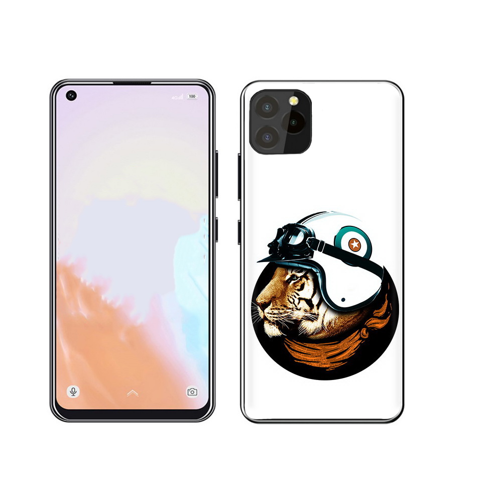 

Чехол MyPads Tocco для Oukitel C21 Pro Тигр в шлеме, Прозрачный, Tocco