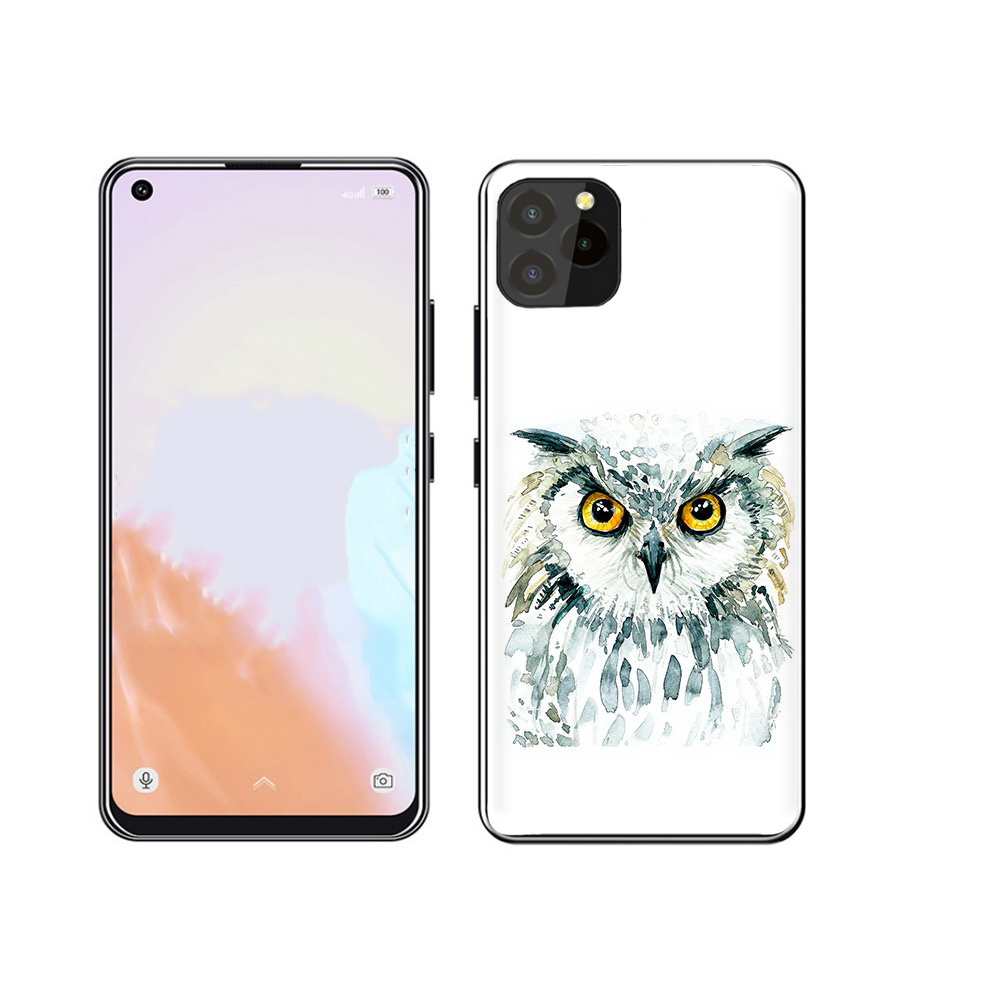 

Чехол MyPads Tocco для Oukitel C21 Pro Серьезная сова, Прозрачный, Tocco
