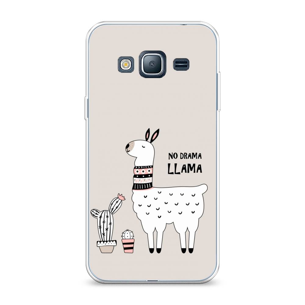 

Чехол Awog на Samsung Galaxy J3 2016 / Самсунг J3 2016 "No drama LLama", Бежевый;серый;белый, 22450-2