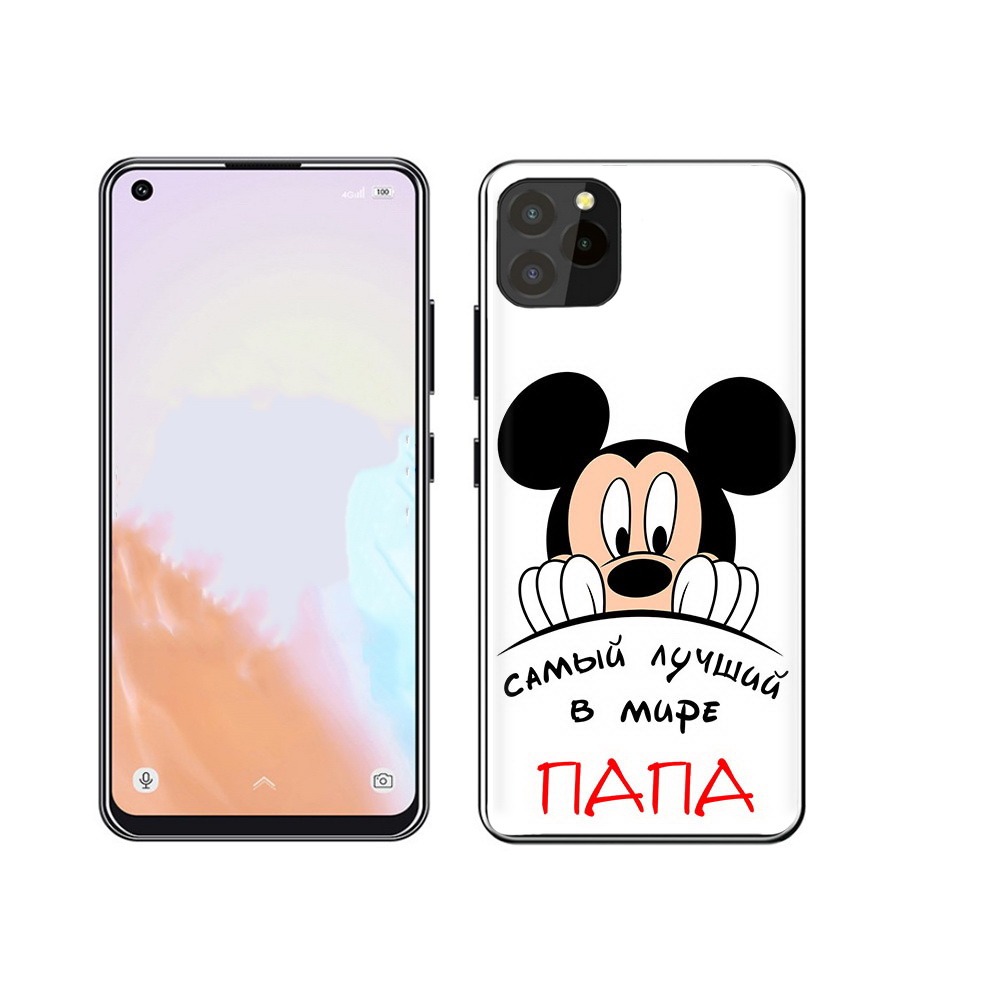 

Чехол MyPads Tocco для Oukitel C21 Pro Самай лучший папа Микки Маус, Прозрачный, Tocco