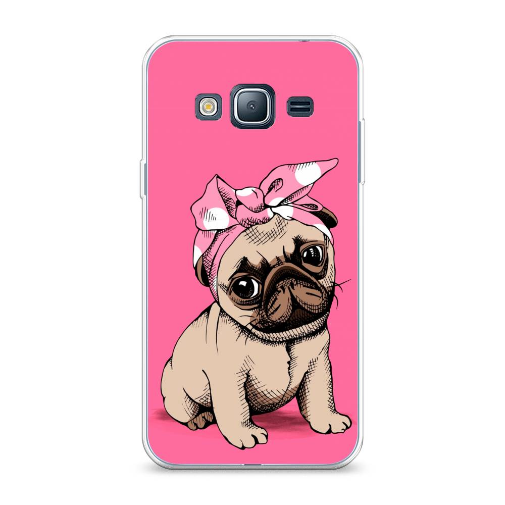 

Чехол Awog на Samsung Galaxy J3 2016 / Самсунг J3 2016 "Dog Pin-Up", Розовый;бежевый, 22450-2