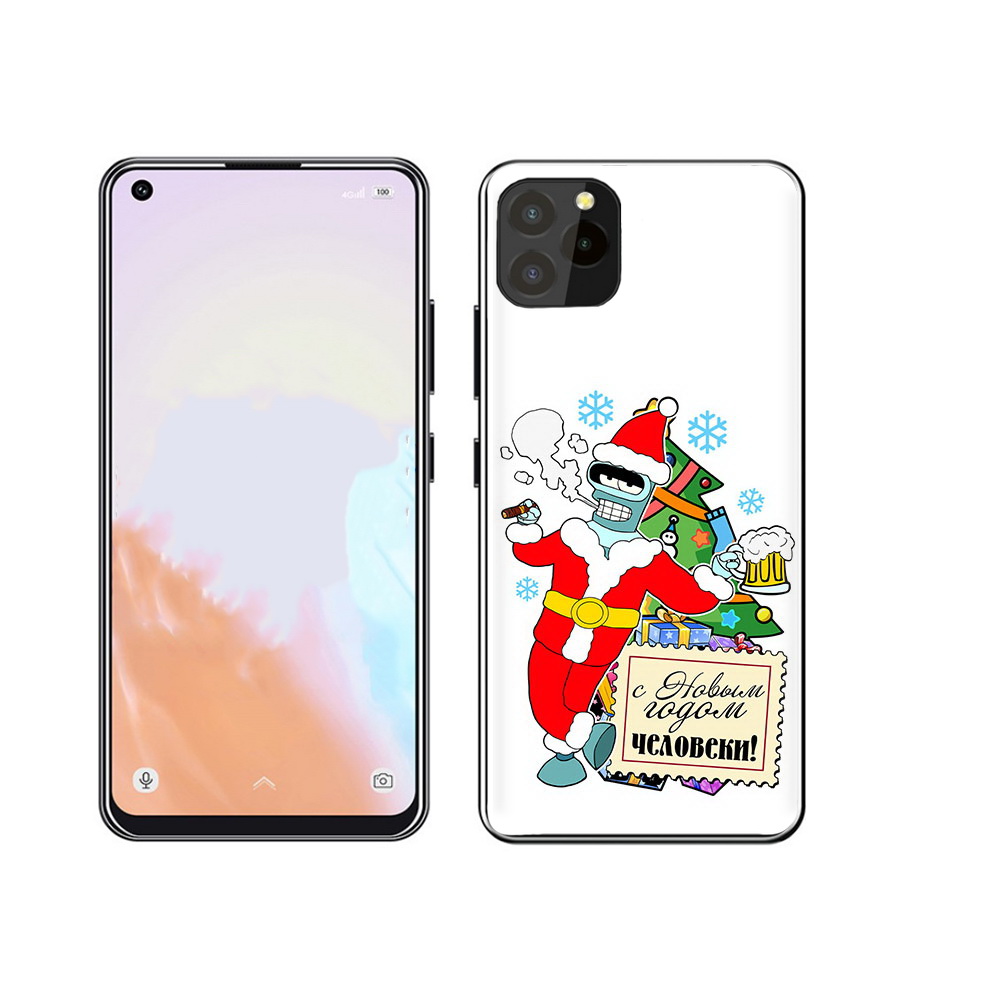 

Чехол MyPads Tocco для Oukitel C21 Pro С новым годом человеки, Прозрачный, Tocco