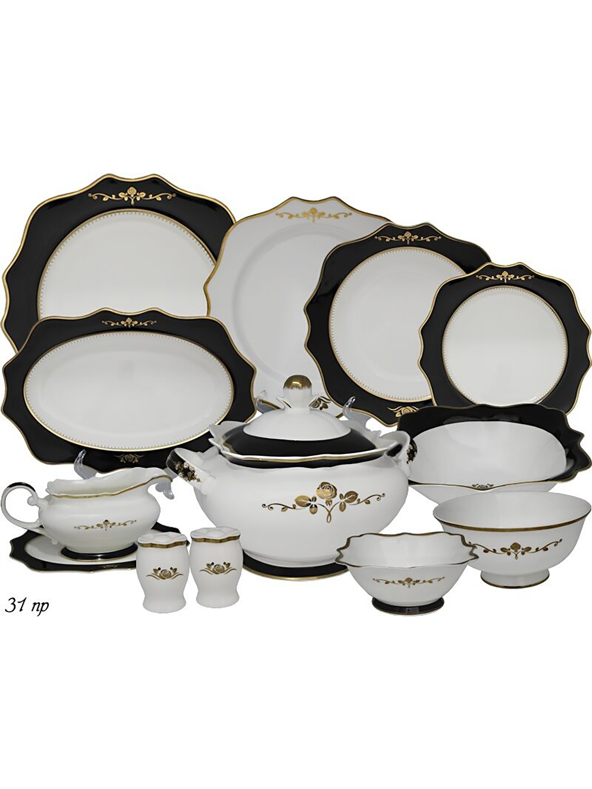 

Обеденный сервиз 31пр фарфор Lenardi Rich 225-016, Белый