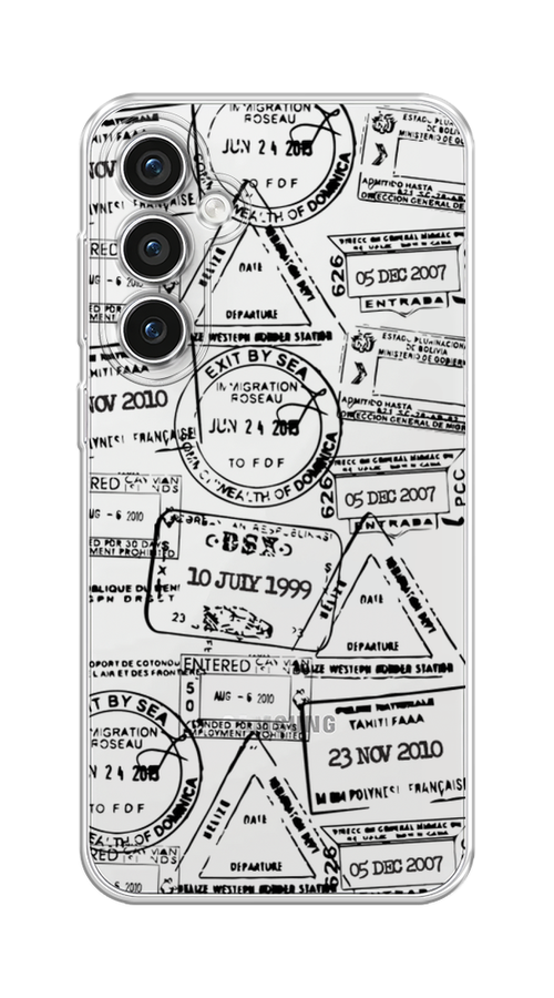 

Чехол на Samsung Galaxy S23 FE 5G "Visa stamps 2", Белый;черный;серый, 2108450-1