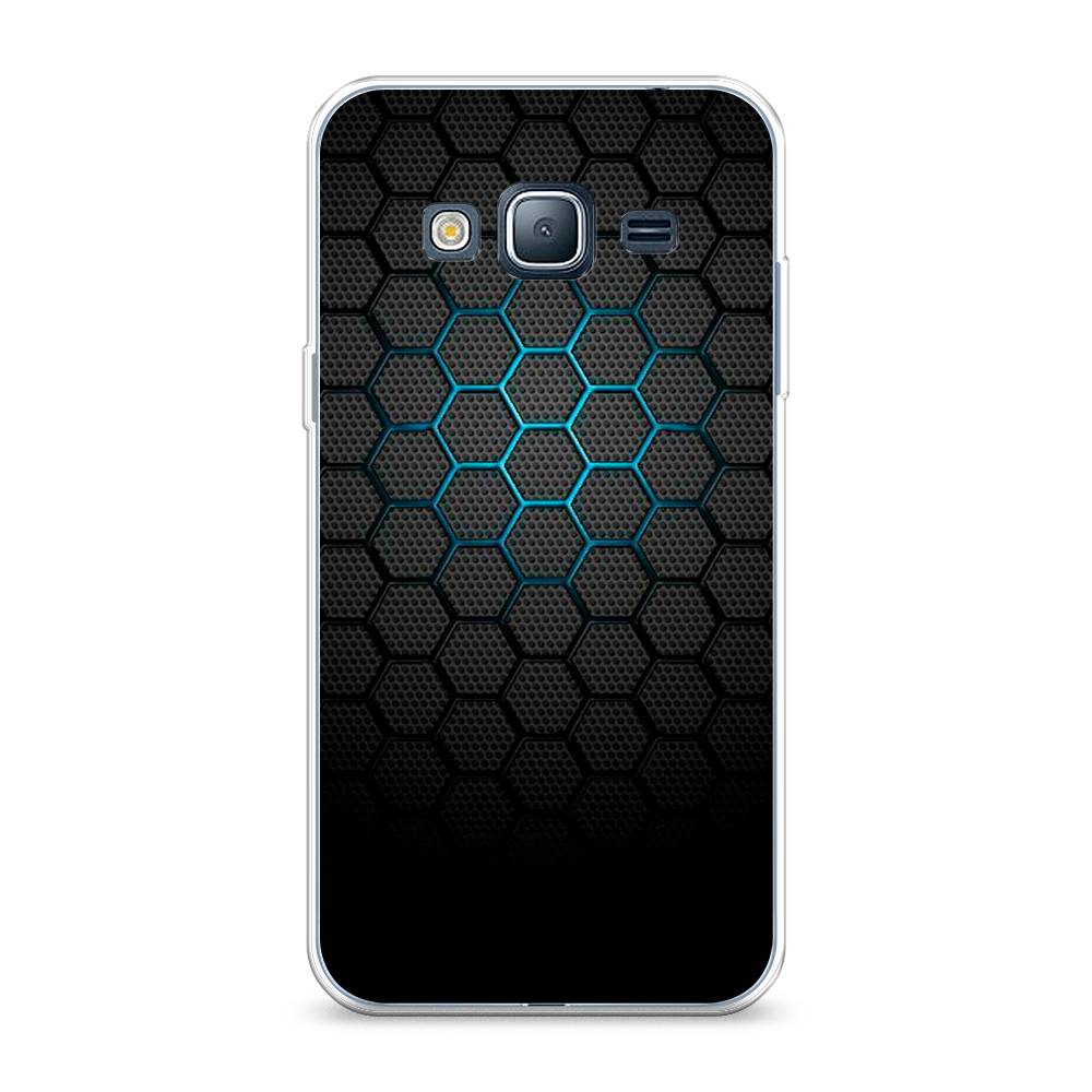 фото Чехол awog "бирюзовые соты" для samsung galaxy j3 2016