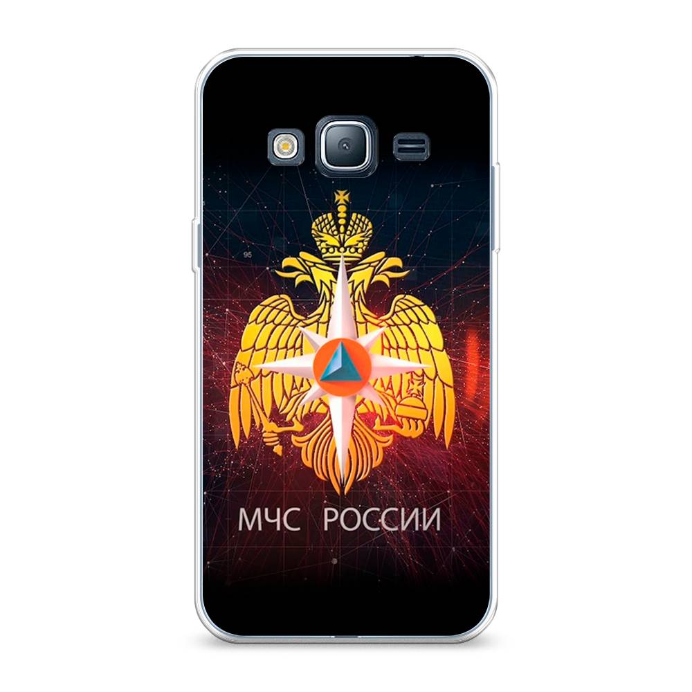 

Чехол Awog на Samsung Galaxy J3 2016 / Самсунг J3 2016 "МЧС России", Черный;желтый;красный, 22450-5