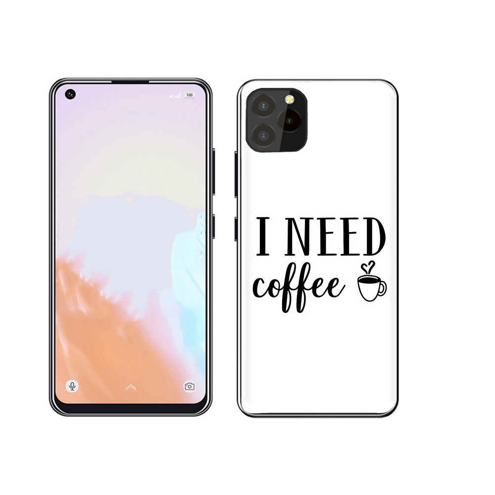 

Чехол MyPads Tocco для Oukitel C21 Pro Мне нужен кофе, Прозрачный, Tocco