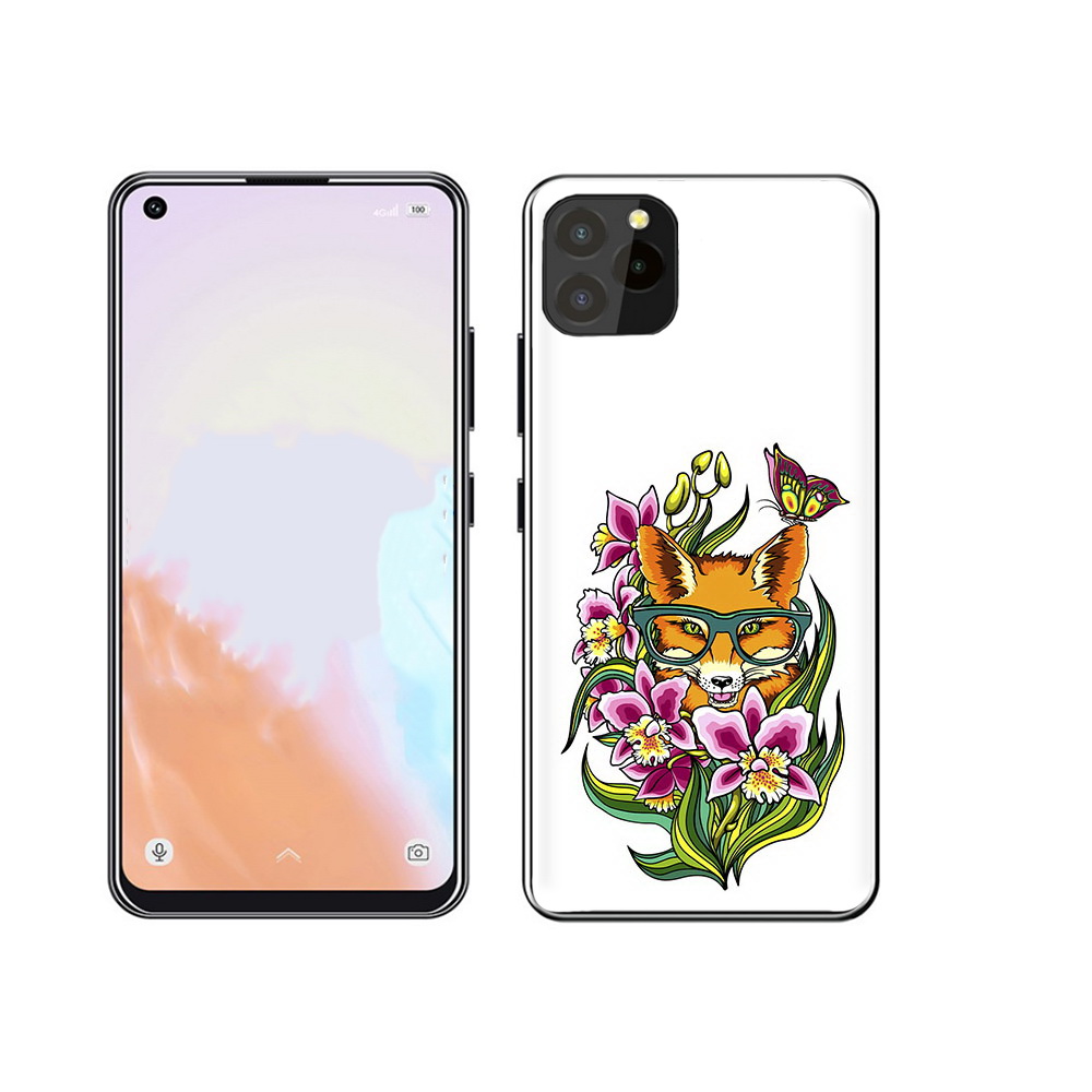 

Чехол MyPads Tocco для Oukitel C21 Pro Лиса в цветах, Прозрачный, Tocco