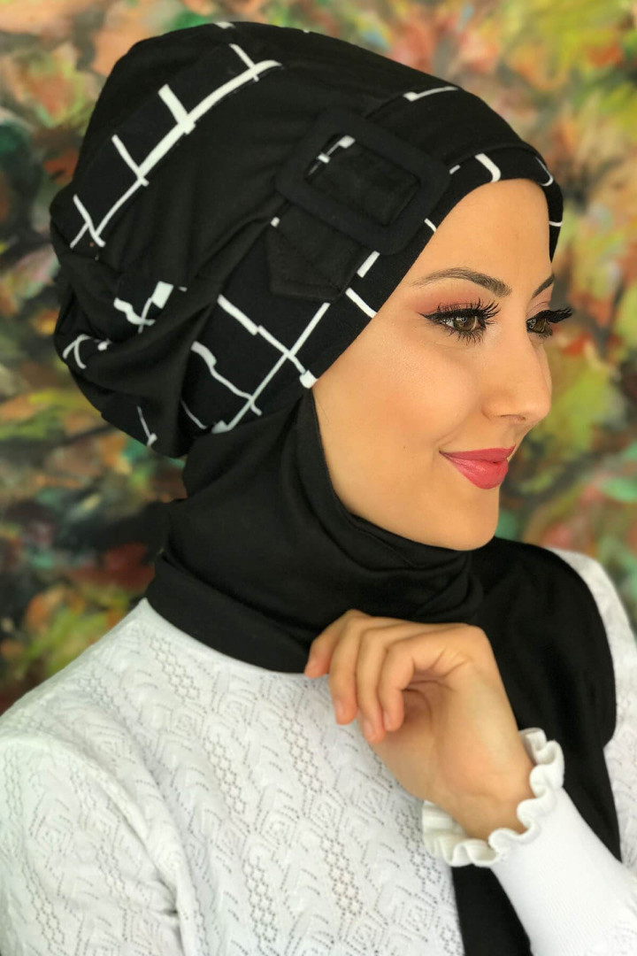 

Тюрбан женский Butik Ambar İYMRT-TBŞL-9121, черный/белый (доставка из-за рубежа), İYMRT-TBŞL-9121