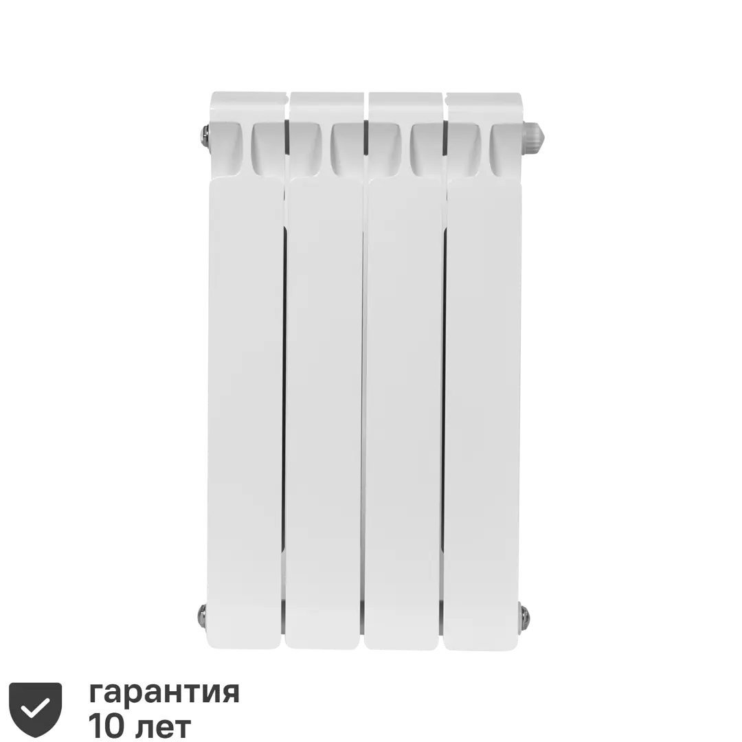 

Радиатор Rifar Base 500/100 биметалл 4 секции нижнее левое подключение цвет белый