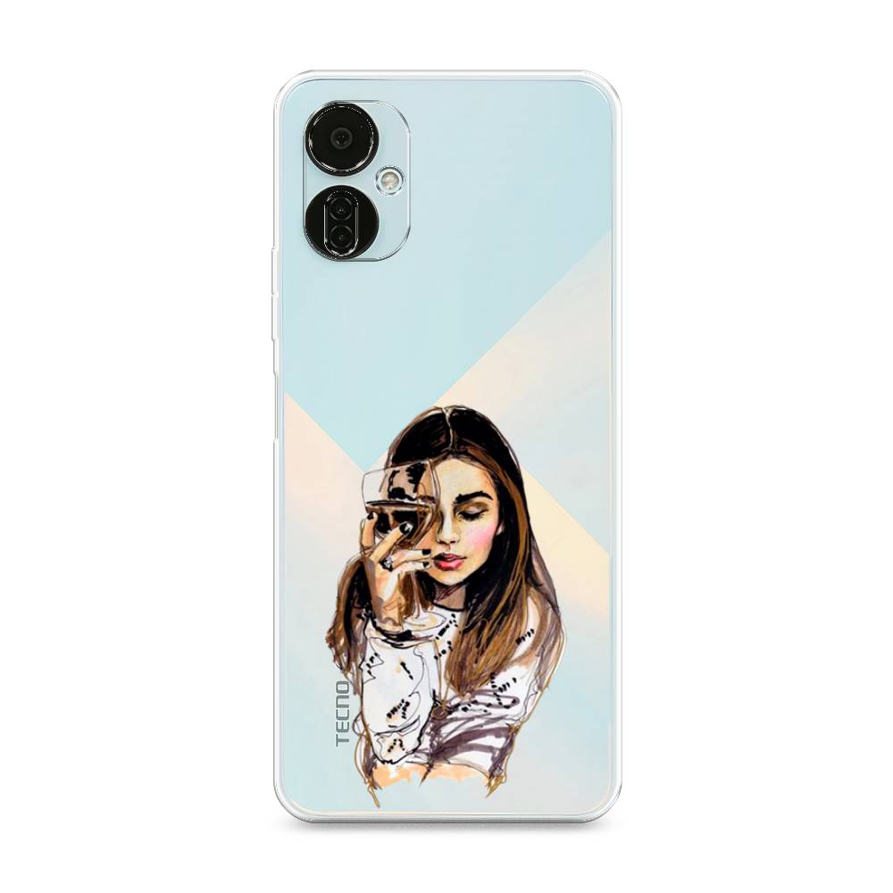 Чехол Awog  на Tecno Camon 19 Neo Девушка с бокалом