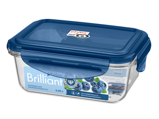 

КОНТЕЙНЕР ДЛЯ ПРОДУКТОВ ГЕРМЕТИЧНЫЙ "BRILLIANT" ПРЯМОУГОЛЬНЫЙ 0,45Л