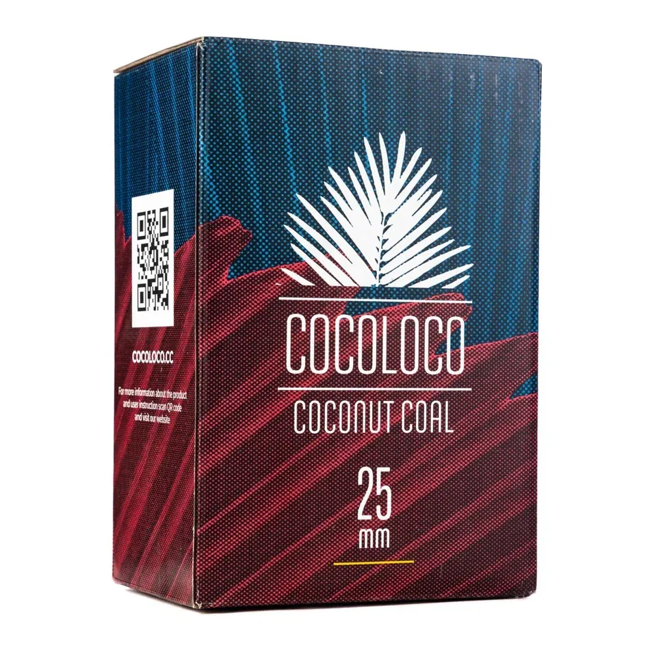 

Уголь кокосовый для кальяна Cocoloco 25 мм 72 шт, 1 кг