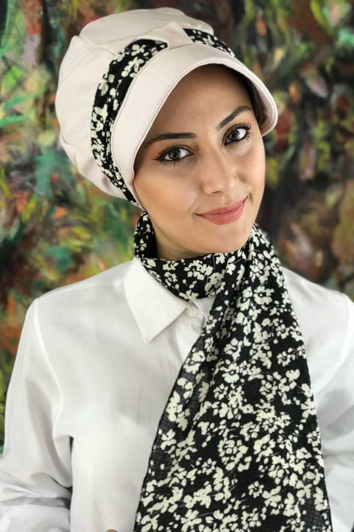 

Тюрбан женский Butik Ambar KRM-RNG-FL-SP-BT-05 бежевый, KRM-RNG-FL-SP-BT