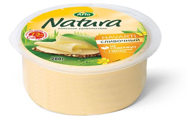 Сыр полутвердый Arla Natura сливочный 45% вес