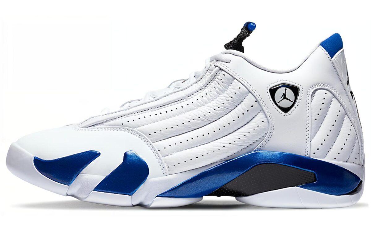 

Кроссовки унисекс Jordan Air Jordan 14 retro hyper royal белые 44 EU, Белый, Air Jordan 14 retro hyper royal