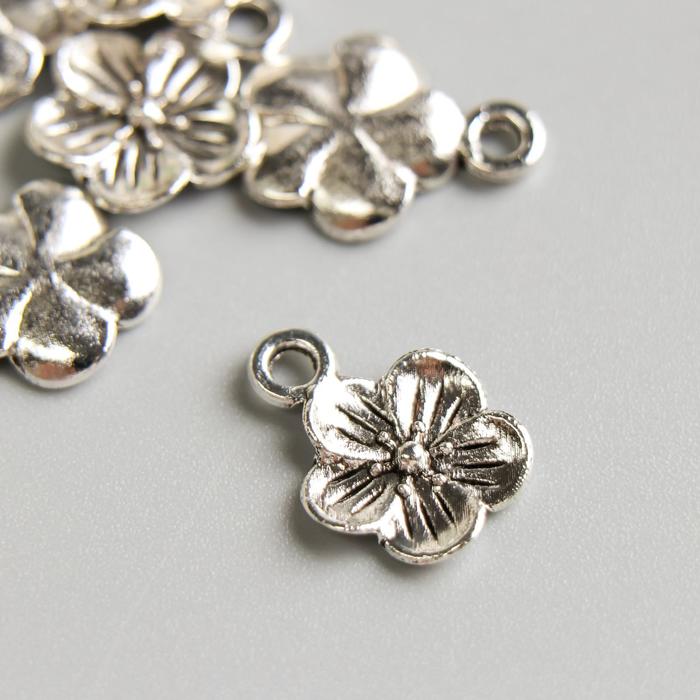 

Декор для творчества металл "Незабудка" серебро 1,2х0,8 см, Basic