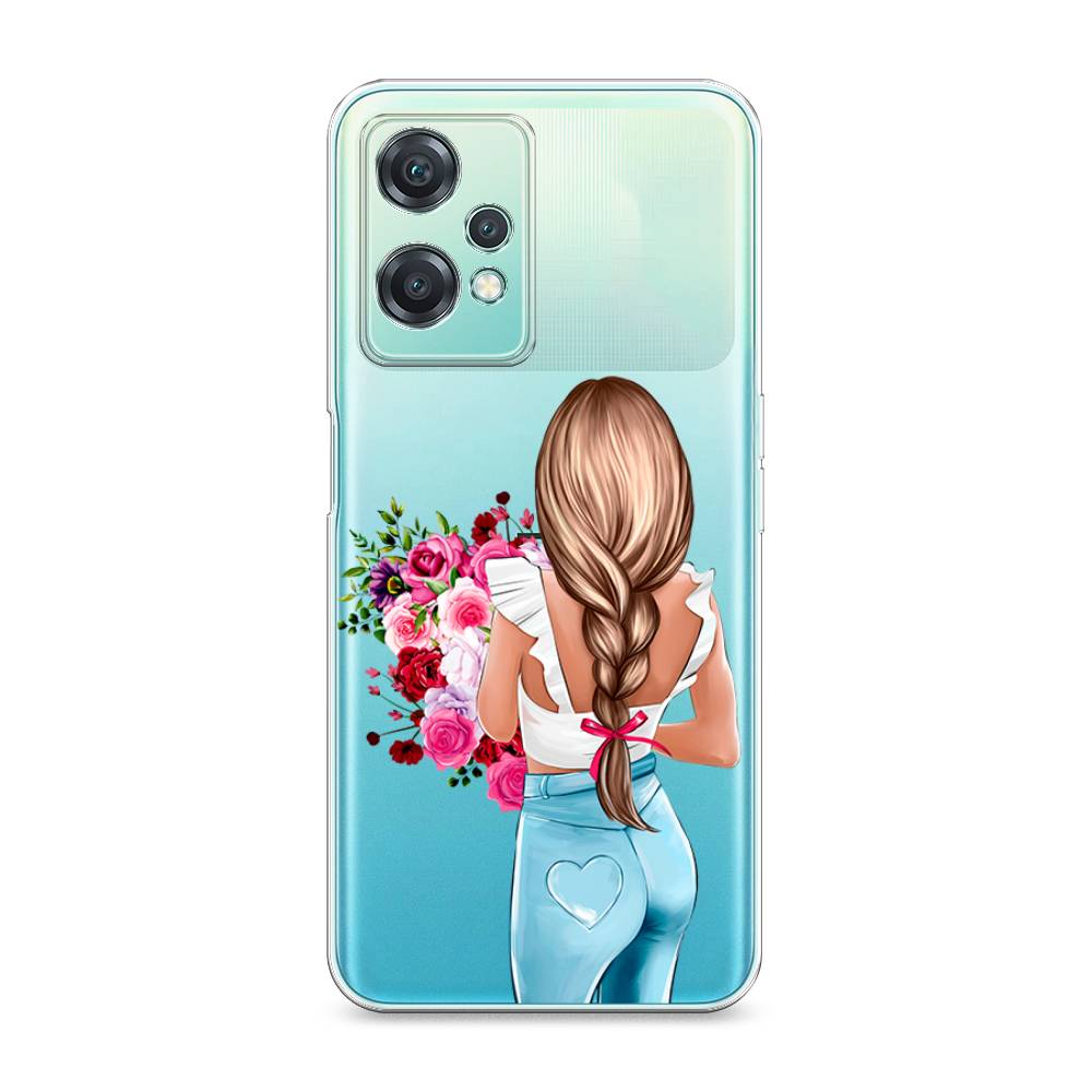 

Чехол на OnePlus Nord CE 2 Lite 5G "Девушка с цветами", Коричневый;розовый;голубой, 152850-6