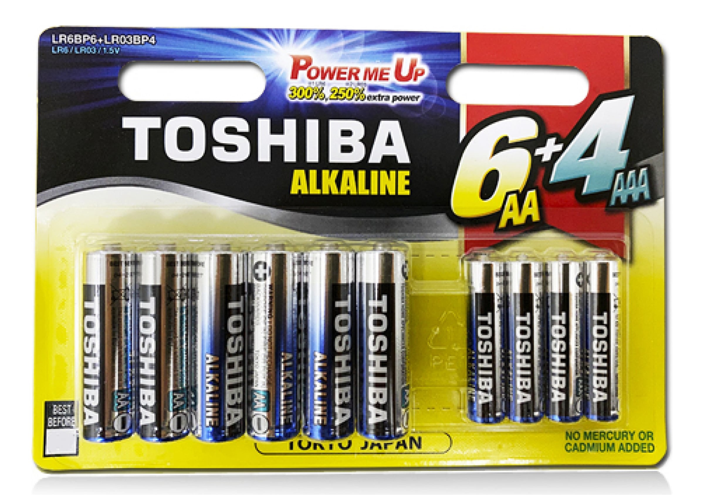 Toshiba элемент питания алкалиновый 6*LR6 + 4*LR03 multipack 10/card 5450