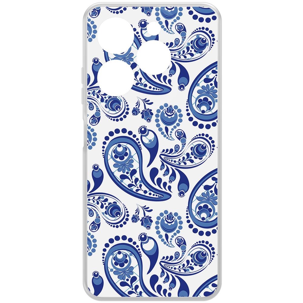 

Чехол-накладка Krutoff Clear Case Гжель для INFINIX Hot 40i, Прозрачный