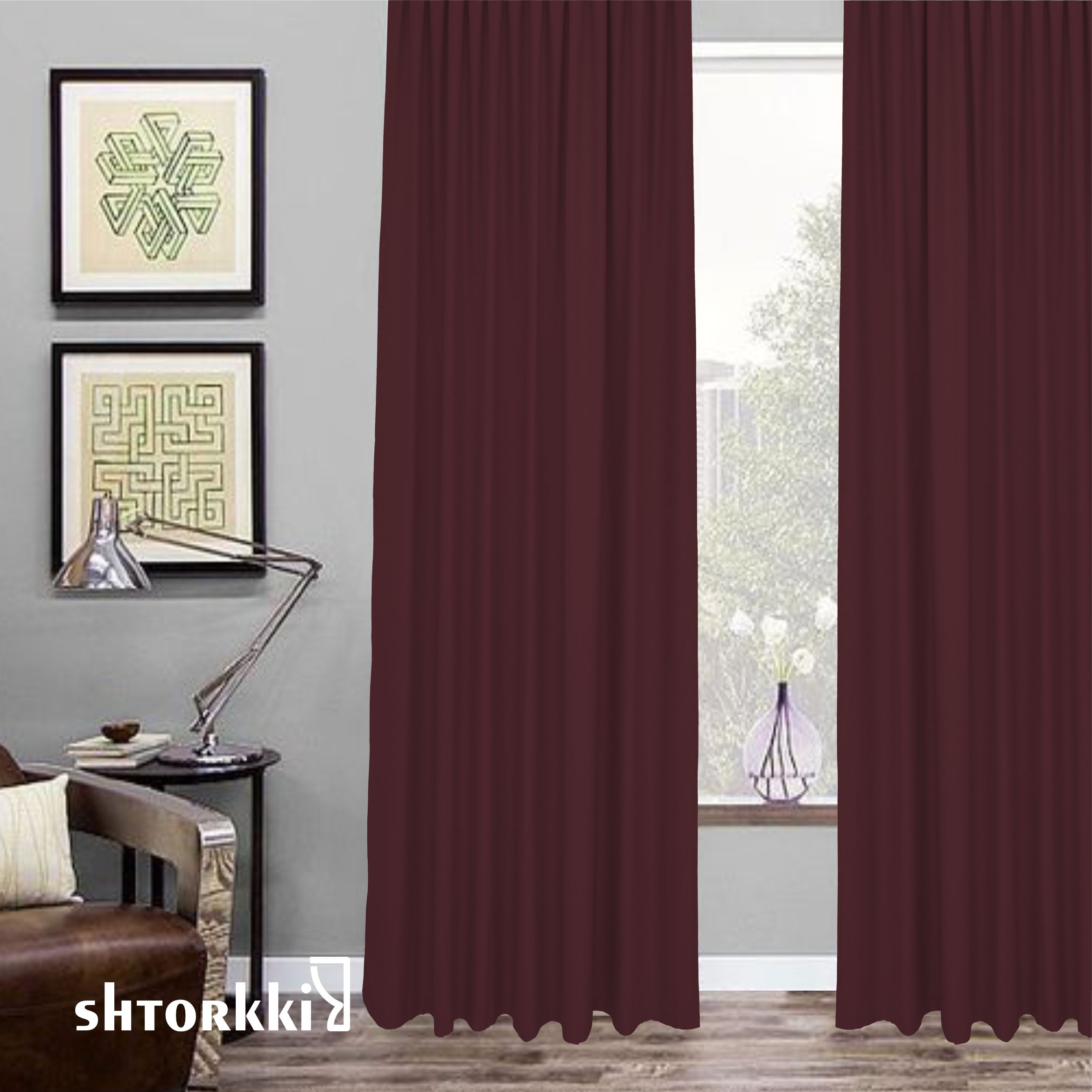 

Шторы shtorkki интерьерные рогожка Burgundy 500х260 см, IR-19