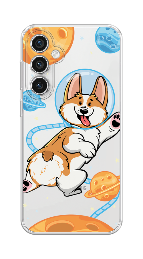 

Чехол на Samsung Galaxy S23 FE 5G "Корги-космонавт", Голубой;бежевый;белый, 2108450-1