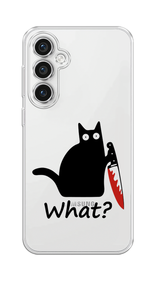 

Чехол на Samsung Galaxy S23 FE 5G "Котик с ножом", Черный;красный, 2108450-1