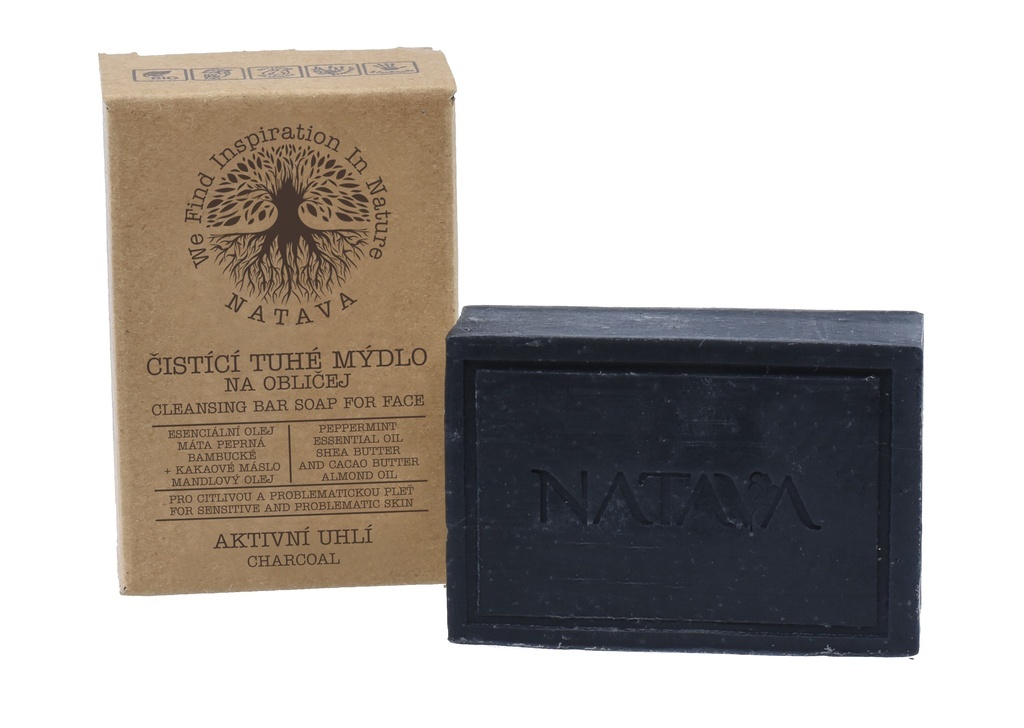 Мыло для лица Natava Charcoal твёрдое, 100 г