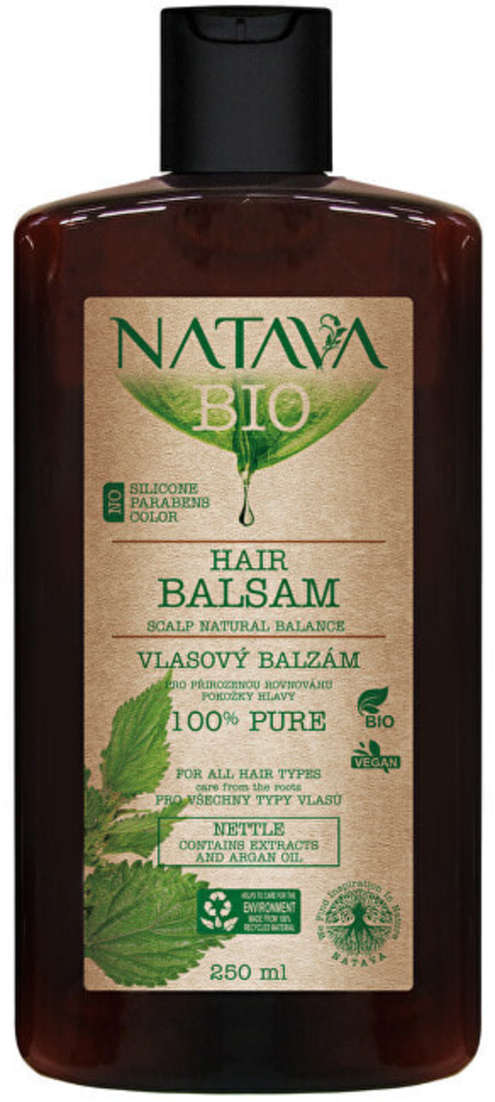 Бальзам для волос Natava Nettle с экстрактом крапивы, облегчает расчесывание, 250 мл тонизирующее средство с экстрактом крапивы в ампулах urtinol
